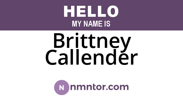 Brittney Callender