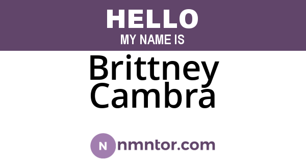 Brittney Cambra