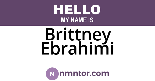 Brittney Ebrahimi