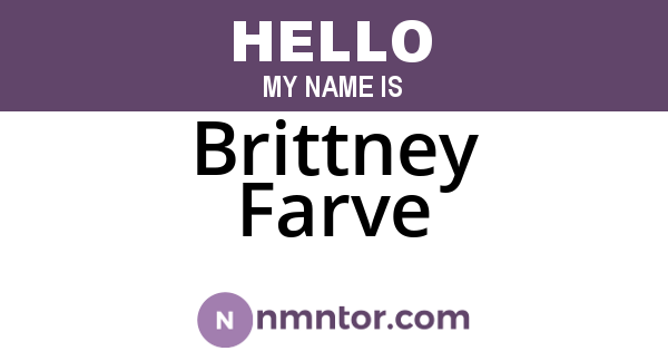 Brittney Farve