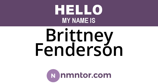 Brittney Fenderson