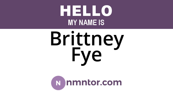 Brittney Fye
