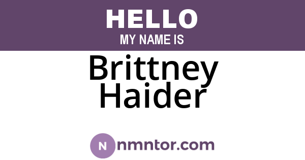 Brittney Haider