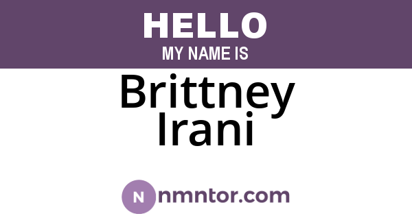 Brittney Irani