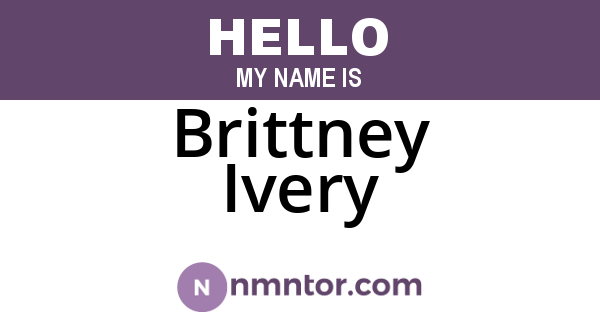 Brittney Ivery