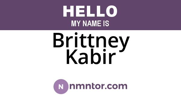 Brittney Kabir