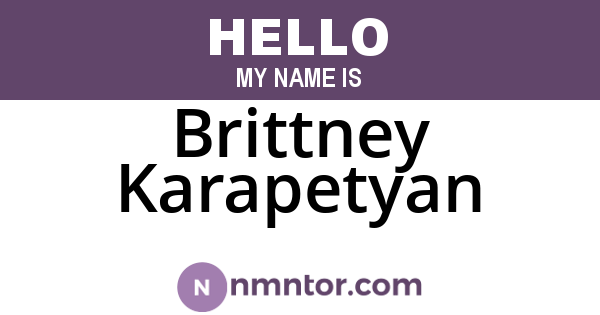 Brittney Karapetyan