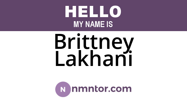 Brittney Lakhani