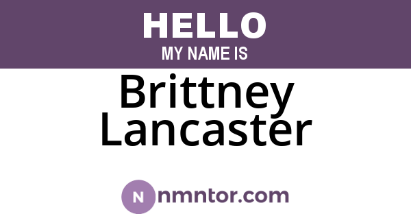 Brittney Lancaster