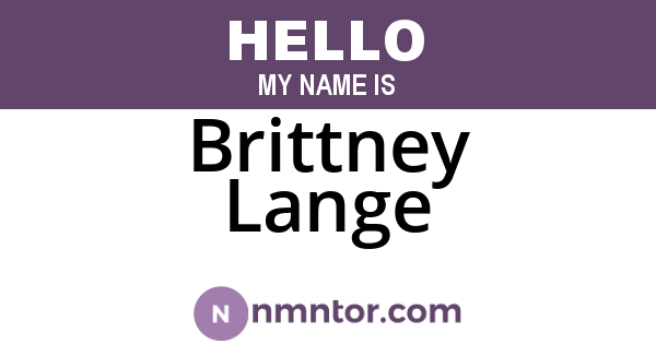 Brittney Lange