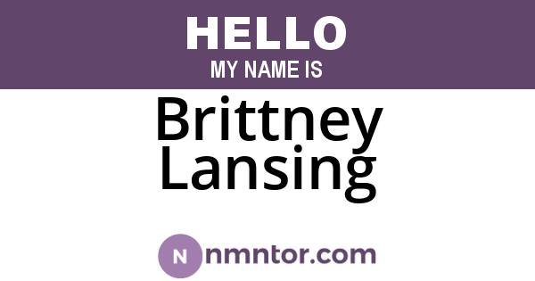 Brittney Lansing