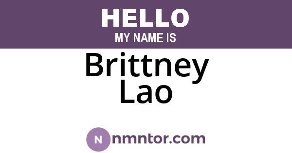 Brittney Lao