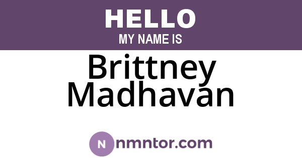 Brittney Madhavan