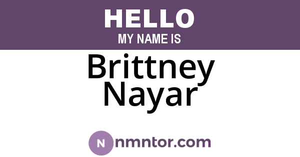 Brittney Nayar