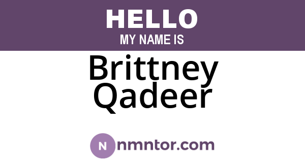 Brittney Qadeer