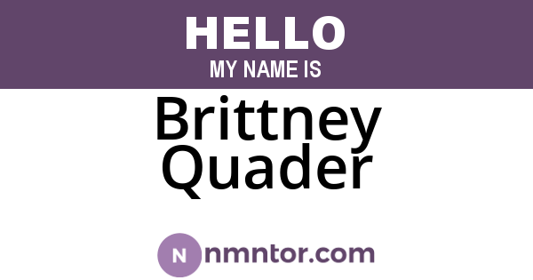 Brittney Quader