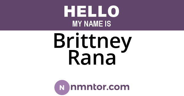 Brittney Rana