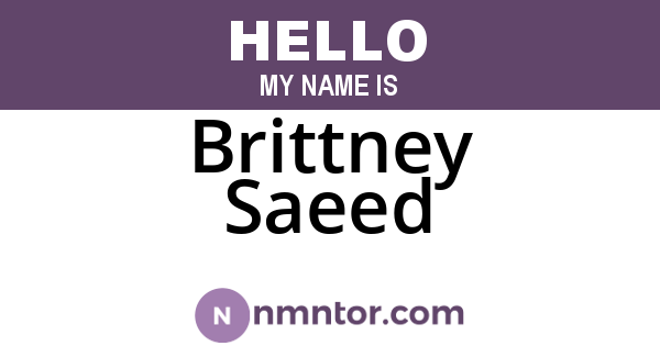 Brittney Saeed