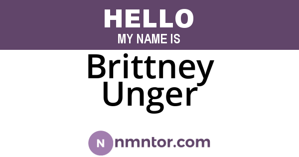 Brittney Unger