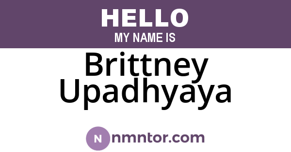 Brittney Upadhyaya