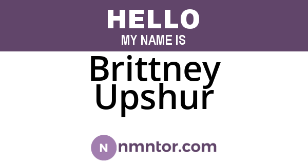 Brittney Upshur