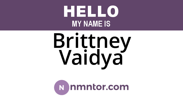 Brittney Vaidya