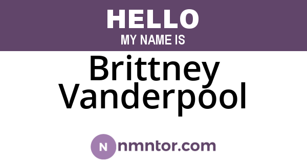 Brittney Vanderpool
