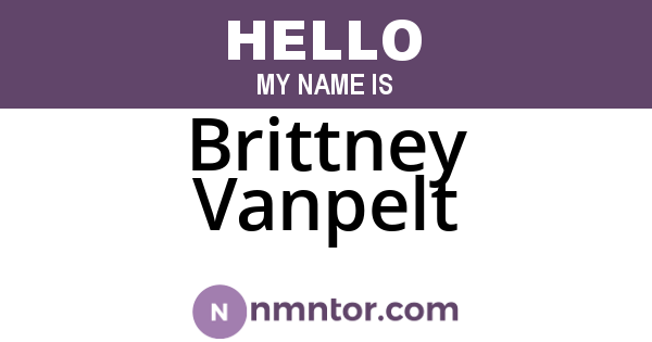 Brittney Vanpelt