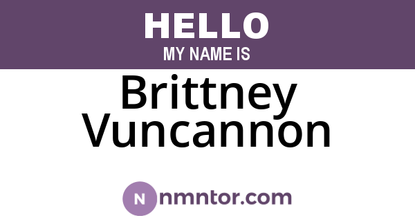 Brittney Vuncannon