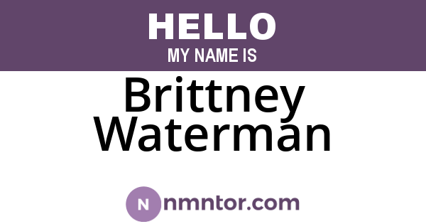 Brittney Waterman