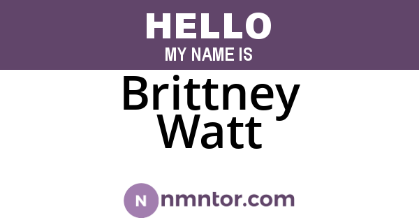 Brittney Watt
