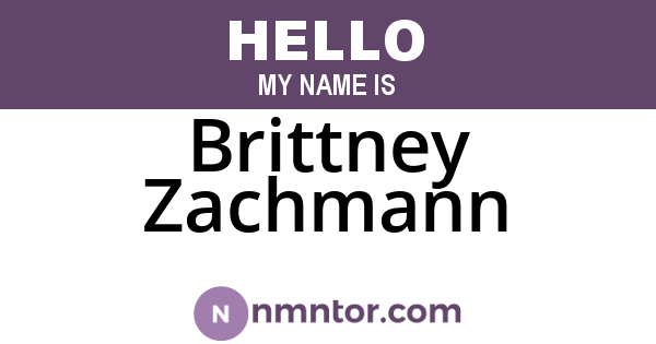 Brittney Zachmann