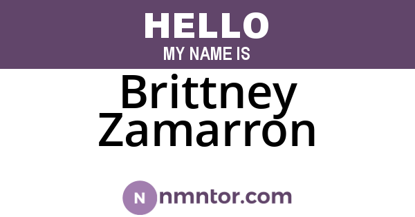 Brittney Zamarron