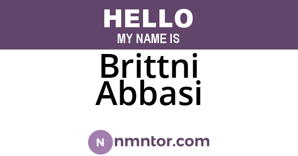 Brittni Abbasi