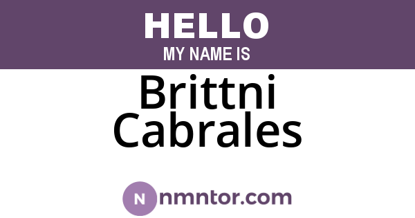 Brittni Cabrales