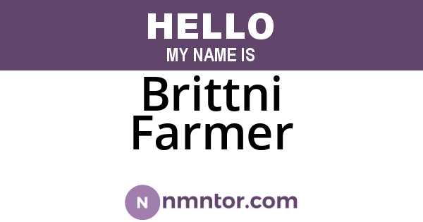 Brittni Farmer