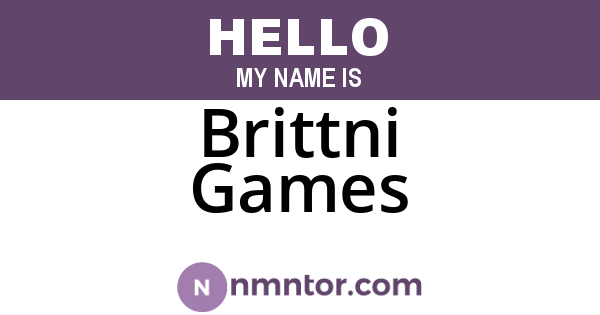Brittni Games
