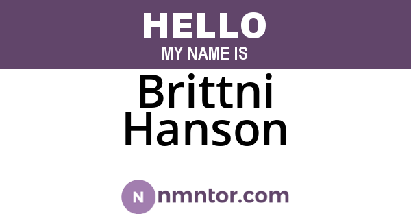 Brittni Hanson