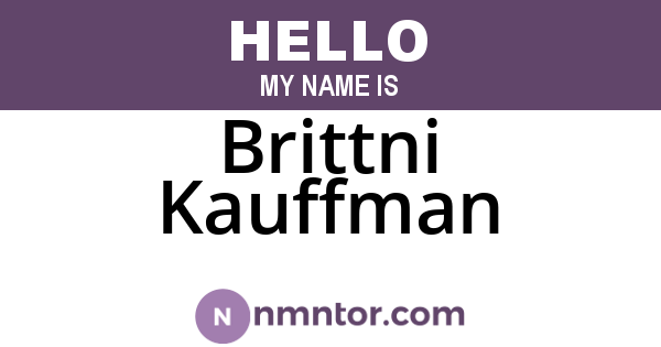 Brittni Kauffman
