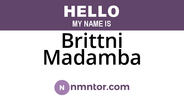 Brittni Madamba