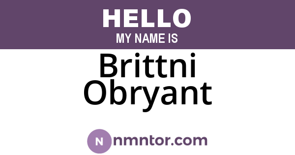 Brittni Obryant