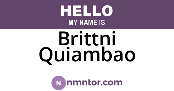 Brittni Quiambao