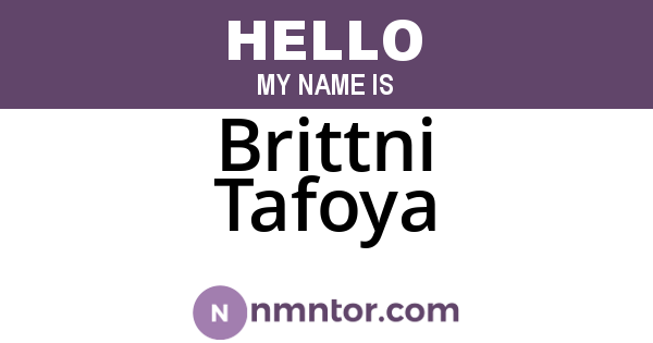 Brittni Tafoya