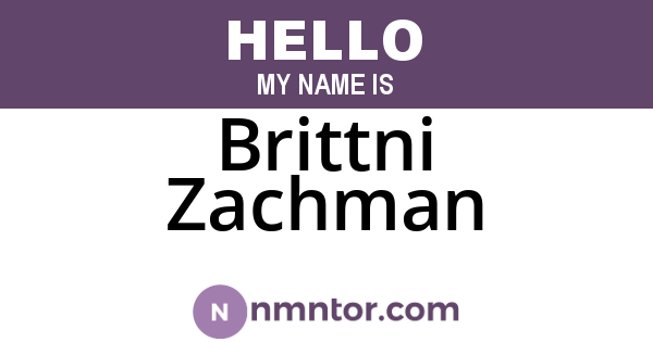 Brittni Zachman