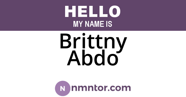 Brittny Abdo
