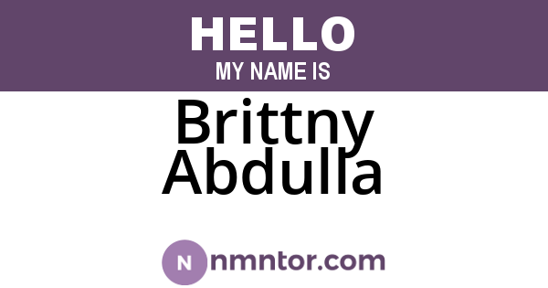 Brittny Abdulla