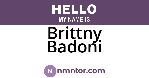 Brittny Badoni