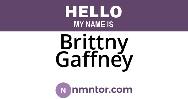 Brittny Gaffney