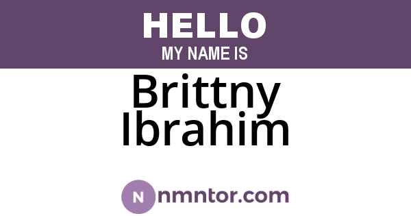 Brittny Ibrahim