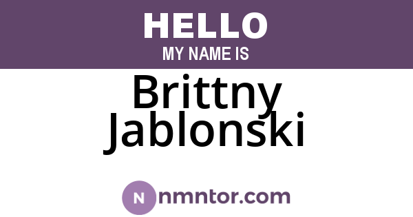 Brittny Jablonski